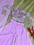 DESIGNER GEORGETTE THREAD AND SEQUENCE WOTK CROP TOP PALAZZO WITH DUPATTA FESTIVE WEAR WHOLESALE PRICE ETHNIC GARMENT (2)