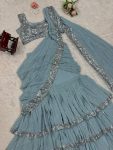 DESIGNER GEORGETTE THREAD WITH SEQUENCE WORK LEHENGA SAREE WITH BLOUSE PARTY WEAR WHOLESALE PRICE ETHNIC GARMENT (2)