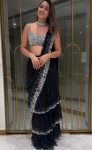 DESIGNER GEORGETTE THREAD WITH SEQUENCE WORK LEHENGA SAREE WITH BLOUSE PARTY WEAR WHOLESALE PRICE ETHNIC GARMENT (4)