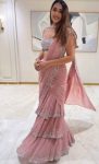 DESIGNER GEORGETTE THREAD WITH SEQUENCE WORK LEHENGA SAREE WITH BLOUSE PARTY WEAR WHOLESALE PRICE ETHNIC GARMENT (4)