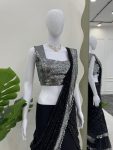 DESIGNER GEORGETTE THREAD WITH SEQUENCE WORK LEHENGA SAREE WITH BLOUSE PARTY WEAR WHOLESALE PRICE ETHNIC GARMENT (4)