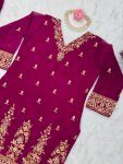 DESIGNER GEORGETTE THREAD WITH SEQUENCE WORK TOP PALAZZO WITH DUPATTA FETIVE WEAR WHOLESALE PRICE ETHNIC GARMENT (4)