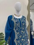 DESIGNER GEORGETTE THREAD WITH SEQUENCE WORK TOP SHARARA WITH DUPATTA FESTIVE WEAR WHOLESALE PRICE ETHNIC GARMENT (3)