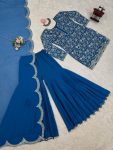 DESIGNER GEORGETTE THREAD WITH SEQUENCE WORK TOP SHARARA WITH DUPATTA FESTIVE WEAR WHOLESALE PRICE ETHNIC GARMENT (3)