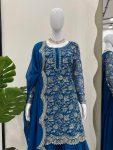 DESIGNER GEORGETTE THREAD WITH SEQUENCE WORK TOP SHARARA WITH DUPATTA FESTIVE WEAR WHOLESALE PRICE ETHNIC GARMENT (3)