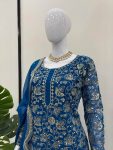 DESIGNER GEORGETTE THREAD WITH SEQUENCE WORK TOP SHARARA WITH DUPATTA FESTIVE WEAR WHOLESALE PRICE ETHNIC GARMENT (3)