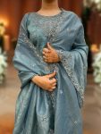 DESIGNER GOLD CRUSH EMBROIDERY SEQUENCE THREAD AND READY MADE LACE WORK TOP PALAZZO WITH DUPATTA FESTIVE WEAR WHOLESALE PRICE ETHNIC GARMENT (7)