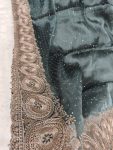 DESIGNER JIMMY CHOO EMBROIDERY WORK WITH CUT WORK BORDER AND DIAMOND WORK SAREE WITH UNSTITCHED BLOUSE PARTY WEAR WHOLESALE PRICE ETHNIC GARMENT (15)