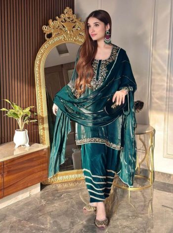 DESIGNER JIMMY CHOO SEQUENCE WORK TOP PALAZZO WITH DUPATTA RAMA