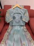 DESIGNER JIMMY CHOO THREAD WITH SEQUENCE WORK SAREE WITH UNSTITCHED BLOUSE PARTY WEAR WHOLESALE PRICE ETHNIC GARMENT (5)