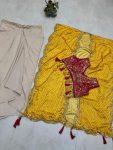 DESIGNER MONO SILK SEQUENCE EMBROIDERY AND LATKAN WORK TUBE BLOUSE DRAPE SKIRT WITH SHRUG PARTY WEAR WHOLESALE PRICE ETHNIC GARMENT (3)