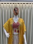 DESIGNER MONO SILK SEQUENCE EMBROIDERY AND LATKAN WORK TUBE BLOUSE DRAPE SKIRT WITH SHRUG PARTY WEAR WHOLESALE PRICE ETHNIC GARMENT (3)