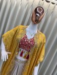 DESIGNER MONO SILK SEQUENCE EMBROIDERY AND LATKAN WORK TUBE BLOUSE DRAPE SKIRT WITH SHRUG PARTY WEAR WHOLESALE PRICE ETHNIC GARMENT (3)