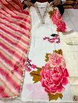 DESIGNER MUSLIN SILK PRINTED EMBROIDERY SEQUENCE WORK TOP BOTTOM WITH DUPATTA PARTY WEAR WHOLESALE PRICE ETHNIC GARMENT (3)