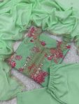 DESIGNER ORGANZA DIGITAL PRINTED EMBROIDERY CODING SEQUENCE WORK TOP BOTTOM WITH DUPATTA FESTIVE WEAR WHOLESALE PRICE ETHNIC GARMENT (4)