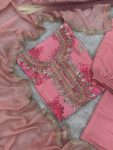 DESIGNER ORGANZA DIGITAL PRINTED EMBROIDERY CODING SEQUENCE WORK TOP BOTTOM WITH DUPATTA FESTIVE WEAR WHOLESALE PRICE ETHNIC GARMENT (4)