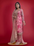 DESIGNER ORGANZA DIGITAL PRINTED EMBROIDERY CODING SEQUENCE WORK TOP BOTTOM WITH DUPATTA FESTIVE WEAR WHOLESALE PRICE ETHNIC GARMENT (4)