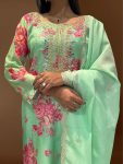 DESIGNER ORGANZA DIGITAL PRINTED EMBROIDERY CODING SEQUENCE WORK TOP BOTTOM WITH DUPATTA FESTIVE WEAR WHOLESALE PRICE ETHNIC GARMENT (4)