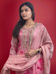 DESIGNER ORGANZA DIGITAL PRINTED EMBROIDERY CODING SEQUENCE WORK TOP BOTTOM WITH DUPATTA FESTIVE WEAR WHOLESALE PRICE ETHNIC GARMENT (4)