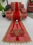 DESIGNER ORGANZA SILK THREAD WITH SEQUENCE WORK SAREE WITH UNSTITCHED BLOUSE PARTY WEAR WHOLESALE PRICE ETHNIC GARMENT (8)