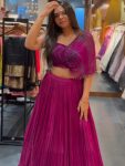 DESIGNER RANGOLI SILK PLAIN LEHENGA WITH DIGITL PRINTED FANCY LACE WORK STITCHED BLOUSE PARTY WEAR WHOLESALE PRICE ETHNIC GARMENT (2)