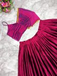 DESIGNER RANGOLI SILK PLAIN LEHENGA WITH DIGITL PRINTED FANCY LACE WORK STITCHED BLOUSE PARTY WEAR WHOLESALE PRICE ETHNIC GARMENT (2)