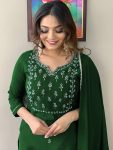 DESIGNER RAYON SLUB EMBROIDERY WORK TOP BOTTOM WITH DUPATTA PARTY WEAR WHOLESALE PRICE ETHNIC GARMENT (9)