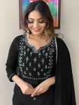 DESIGNER RAYON SLUB EMBROIDERY WORK TOP BOTTOM WITH DUPATTA PARTY WEAR WHOLESALE PRICE ETHNIC GARMENT (4)