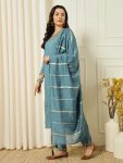 DESIGNER ROMAN SILK EMBROIDERY SEQUENCE WORK TOP BOTTOM WITH DUPATTA FESTIVE WEAR WHOLESALE PRICE ETHNIC GARMENT (2)