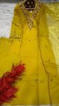 DESIGNER ROMAN SILK EMBROIDERY WORK TOP BOTTOM WITH DUPATTA FESTIVE WEAR WHOLESALE PRICE ETHNIC GARMENT (2)