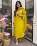 DESIGNER ROMAN SILK EMBROIDERY WORK TOP BOTTOM WITH DUPATTA FESTIVE WEAR WHOLESALE PRICE ETHNIC GARMENT (2)