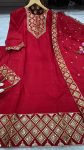 DESIGNER ROMAN SILK ZARI AND JACQUARD WORK WITH LINING WORK TOP BOTTOM WITH DUPATTA FESTIVE WEAR WHOLESALE PRICE ETHNIC GARMENT (7)