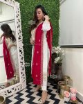 DESIGNER ROMAN SILK ZARI AND JACQUARD WORK WITH LINING WORK TOP BOTTOM WITH DUPATTA FESTIVE WEAR WHOLESALE PRICE ETHNIC GARMENT (2)