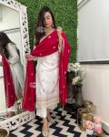 DESIGNER ROMAN SILK ZARI AND JACQUARD WORK WITH LINING WORK TOP BOTTOM WITH DUPATTA FESTIVE WEAR WHOLESALE PRICE ETHNIC GARMENT (2)