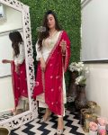 DESIGNER ROMAN SILK ZARI AND JACQUARD WORK WITH LINING WORK TOP BOTTOM WITH DUPATTA FESTIVE WEAR WHOLESALE PRICE ETHNIC GARMENT (2)