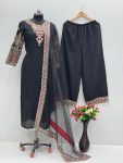 DESIGNER SILK EMBROIDERY SEQUENCE WORK TOP PALAZZO WITH DUPATTA FESTIVE WEAR WHOLESALE PRICE ETHNIC GARMENTT (2)