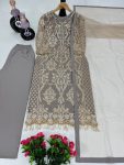 DESIGNER SOFT NET EMBROIDERY SEQUENCE WITH STONE AND FANCY LACE WORK TOP BOTTOM WITH DUPATTA FESTIVE WEAR WHOLESALE PRICE ETHNIC GARMENT (3)