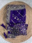 DESIGNER TABBY ORGANZA SEQUENCE EMBROIDERY WORK SAREE WITH UNSTITCHED BLOUSE PARTY WEAR WHOLESALE PRICE ETHNIC GARMENT (7)