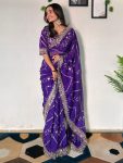 DESIGNER TABBY ORGANZA SEQUENCE EMBROIDERY WORK SAREE WITH UNSTITCHED BLOUSE PARTY WEAR WHOLESALE PRICE ETHNIC GARMENT (7)