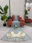 DESIGNER TWILL NET THREAD SEQUENCE WORK SAREE WITH STITCHED BLOUSE PARTY WEAR WHOLEASLE PRICE ETHNIC GARMENT (14)