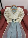 DESIGNER TWILL NET THREAD SEQUENCE WORK SAREE WITH STITCHED BLOUSE PARTY WEAR WHOLEASLE PRICE ETHNIC GARMENT (14)