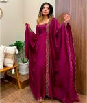 DESIGNER VICHITRA SILK EMBROIDERY SEQUENCE WORK GOWN WITH DUPATTA FESTIVE WEAR WHOLESALE PRICE ETHNIC GARMENT (4)