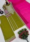 DESIGNER VICHITRA SILK EMBROIDERY SEQUENCE WORK TOP PALAZZO WITH DUPATTA PARTY WEAR WHOLESALE PRICE ETHNIC GARMENT (6)