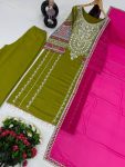 DESIGNER VICHITRA SILK EMBROIDERY SEQUENCE WORK TOP PALAZZO WITH DUPATTA PARTY WEAR WHOLESALE PRICE ETHNIC GARMENT (6)