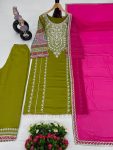 DESIGNER VICHITRA SILK EMBROIDERY SEQUENCE WORK TOP PALAZZO WITH DUPATTA PARTY WEAR WHOLESALE PRICE ETHNIC GARMENT (6)