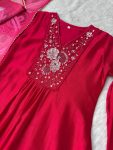 FABCY VICHITRA SILK HAND WORK A LINE GOWN PALAZZO WITH DUPATTA FESTIVE WEAR WHOLESALE PRICE ETHNIC GARMENT (2)