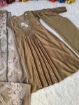 FABCY VICHITRA SILK HAND WORK A LINE GOWN PALAZZO WITH DUPATTA FESTIVE WEAR WHOLESALE PRICE ETHNIC GARMENT (12)
