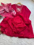 FABCY VICHITRA SILK HAND WORK A LINE GOWN PALAZZO WITH DUPATTA FESTIVE WEAR WHOLESALE PRICE ETHNIC GARMENT (2)