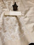 FANCY BANARASI SILK ZARI WEAVING WORK SAREE WITH UNSTITCHED BLOUSE PARTY WEAR WHOLESALE PRICE ETHNIC GARMENT (4)