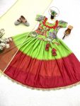 FANCY CHINON EMBROIDERY SEQUENCE PRINTED WORK KID’S TOP LEHENGA WITH DUPATTA PARTY WEAR WHOLESALE PRICE ETHNIC GARMENT (5)